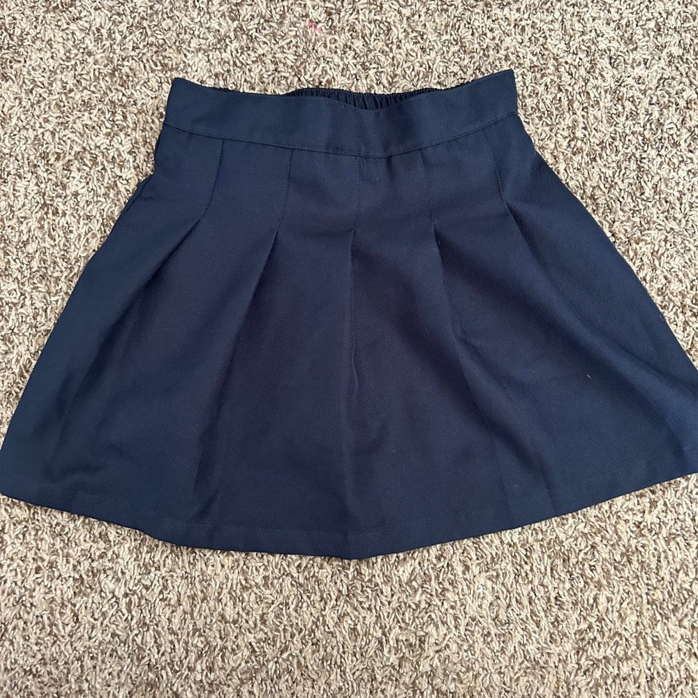 IZOD Approved School Uniform Pleated Skort Skirt Girls 8 Navy Blue Elastic Waist